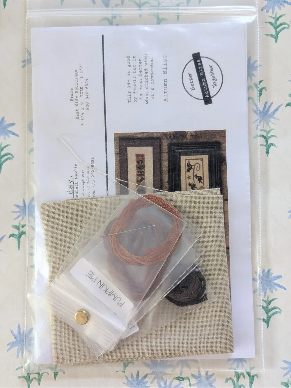 Bent Creek cRows A Fine Day Cross Stitch Kit NEW Linen Primitive Farmhouse Fall